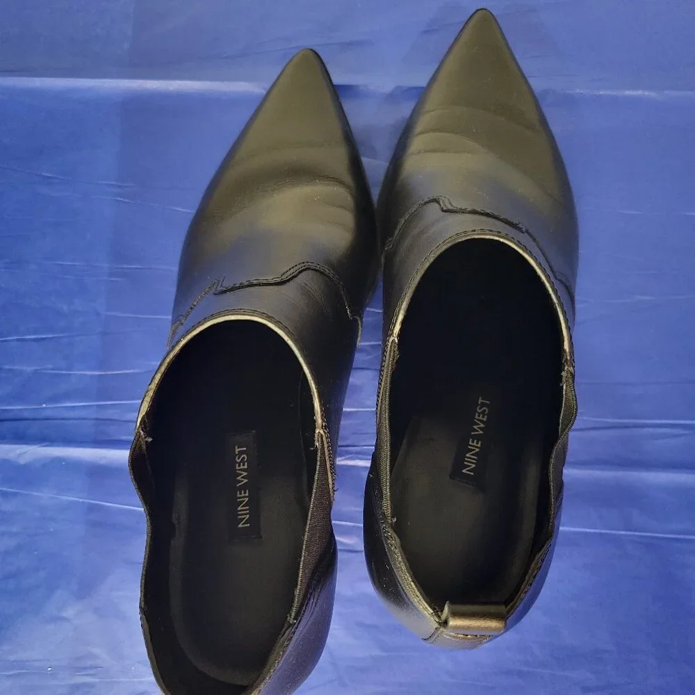 Nine West Leather Western Ankle Booties Size 8.5 - Picture 7 of 14